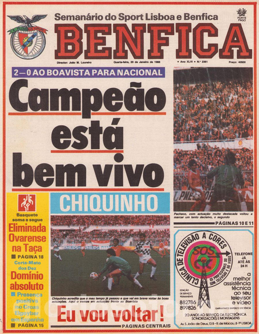 jornal o benfica 2361 1988-01-20